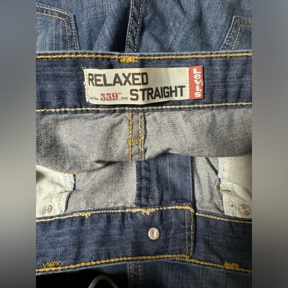 Levis 559 Relaxed Fit Straight Leg Distressed Cotton Blue Men's 36x32 - Picture 7 of 7